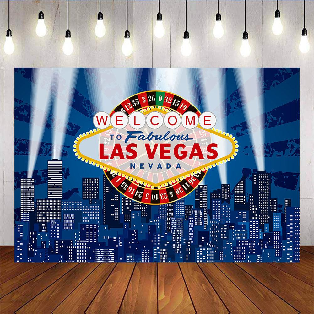 Mocsicka Welcome to Fabulous Las Vegas Theme Party Backdrop