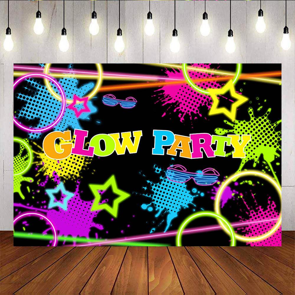 Let's Glow in the Dark Party Decor Laser Neon Splatter Paint