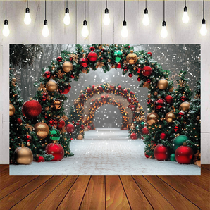 Mocsicka Christmas Colorful Wreath Background