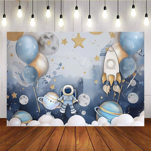 Mocsicka Astronauts Exploring Space Baby Shower Party Backdrops K