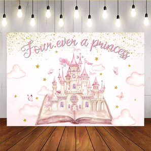 Mocsicka Pink Princess Castle Baby Shower Backdrop