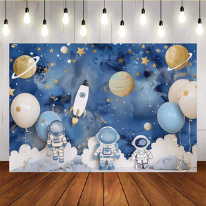 Mocsicka Astronauts Exploring Space Baby Shower Party Backdrops L