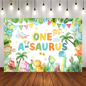 Mocsicka Saurus Theme Birthday Backdrop