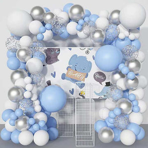 Mocsicka Little Elephant Light Blue Balloons Garland Arch Set Party Decoration