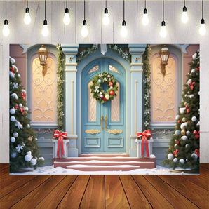 Mocsicka Bow Christmas Wreath Background