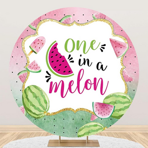 Mocsicka One in A Melon Baby Shower Bday Party Decor Round Cover Backdrop