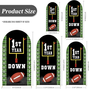 Mocsicka Football 1st Birthday Party Double-printed Arch Cover Backdrop