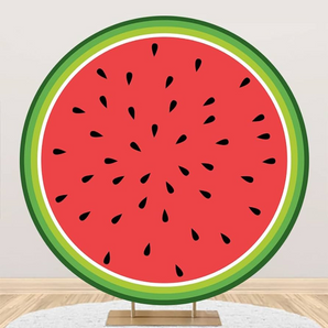 Mocsicka Summer Watermelon Theme Party Round Backdrop Cover