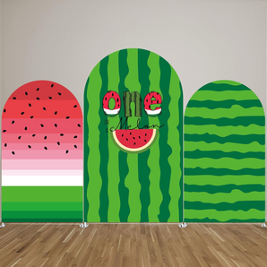 Mocsicka Summer Watermelon Party Double-printed Chiara Cover Backdrop