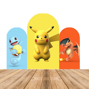 Mocsicka Pokémon Pikachu Double-printed Arch Cover Backdrop for Birthday Party