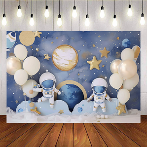 Mocsicka Astronauts Exploring Space Baby Shower Party Backdrops S