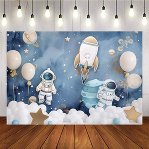 Mocsicka Astronauts Exploring Space Baby Shower Party Backdrops A