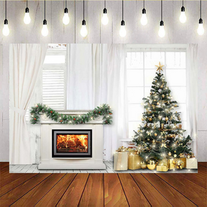 Mocsicka Christmas Tree White Stove Christmas Background