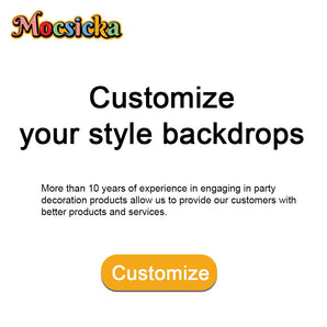 Mocsicka Custom Cotton and Vinyl Backdrop for Theme Party Decoration