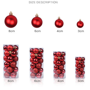 Mocsicka Christmas Tree Pendant 3/4/6/8cm 48 Christmas Ball Set Colorful Plastic Balls Decoration Accessories