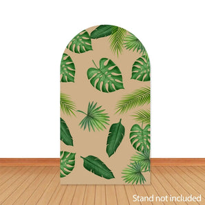 Mocsicka Tropical Leaves Double-printed Arch Cover Backdrop