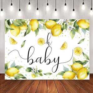 Mocsicka Oh Baby Fruit Lemon Theme Baby Shower Party Backdrop