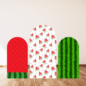 Mocsicka Red Watermelon Green Rind Pattern Double-printed Chiara Cover Backdrop