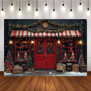 Mocsicka Christmas Red Shop Background