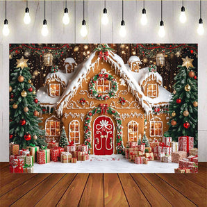 Mocsicka Christmas Candy House Red Door Background