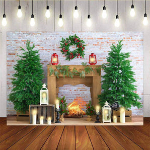 Mocsicka Christmas Tree Stove Candles Background