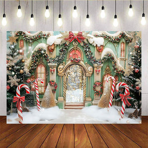 Mocsicka Christmas House Candy Tree Background