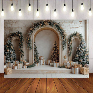 Mocsicka Christmas Tree Gift Arch Background