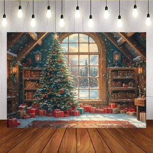 Mocsicka Christmas Tree Multiple Gift Boxes Background