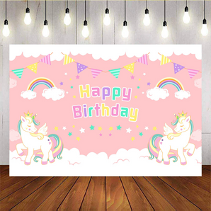 Mocsicka Unicorn  Happy Birthday Backdrops