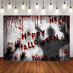 Mocsicka Help You Are Next Happy Halloween Backdrop