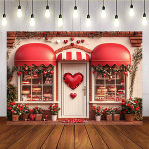 Mocsicka Valentine's Day Flower Shop Backdrop A