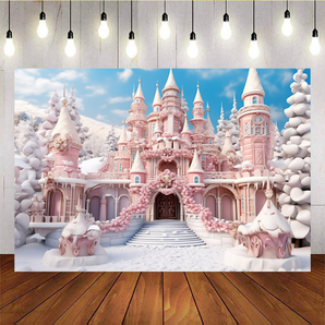 Mocsicka Pink Castle Christmas Background