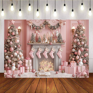 Mocsicka Pink Socks Christmas Tree Gift Box Background