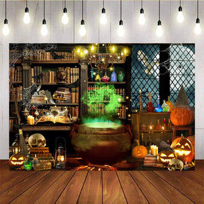 Mocsicka Green Magic Potion Halloween Backdrop