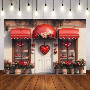 Mocsicka Valentine's Day Flower Shop Backdrop D