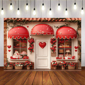 Mocsicka Valentine's Day Flower Shop Backdrop E