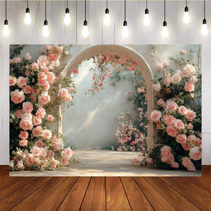 Mocsicka Spring Lovely Pink Roses Photo Backdrop