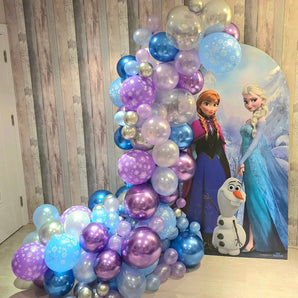 Mocsicka Frozen Double-printed Arch Cover Backdrop for Birthday Party Deocration