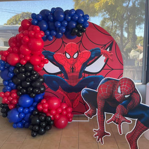 Mocsicka Spider Man Birthday Party Round Backdrop Cover