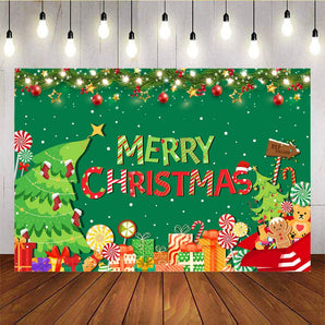 Mocsicka Green Merry Christmas Decoration Background