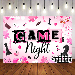 Mocsicka Pink Game Night Party Backdrop