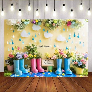 Mocsicka April Showers Bring May Flowers Backdrop B