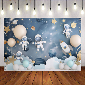 Mocsicka Astronauts Exploring Space Baby Shower Party Backdrops D