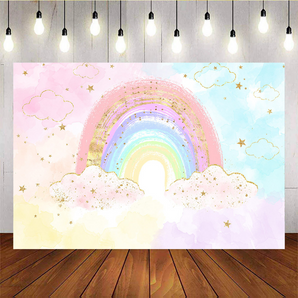 Mocsicka Rainbow Birthday Photo Backdrop