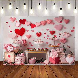 Mocsicka Playful and Sweet Valentines Day Dessert Table Backdrops A