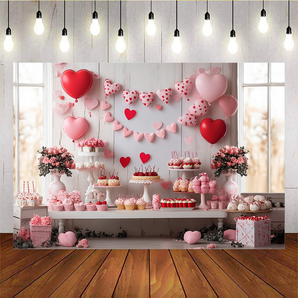 Mocsicka Playful and Sweet Valentines Day Dessert Table Backdrops B