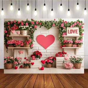 Mocsicka Rose Love Petals Valentines Day Backdrops E