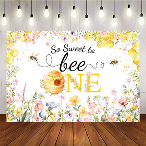 Mocsicka So Sweet To Bee One Baby Shower Backdrop