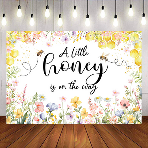 Mocsicka A Little Honey Is On The Way Baby Shower Backdrop