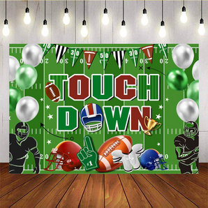 Mocsicka Touch Down Football Happy Birthday Backdrops